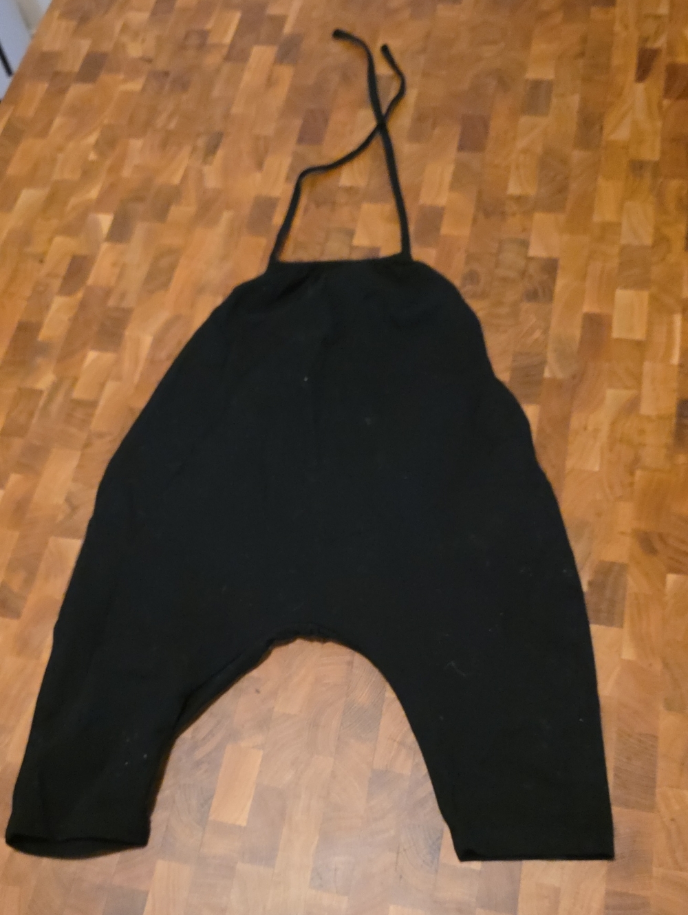 Source Unknown Black Kids Drop-Crotch Backless Jumpsuit